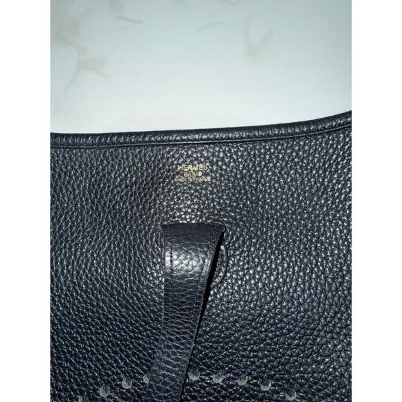 Hermes Evelyne 3PM Clemence Shoulder Bag in Black Leather - Picture 5 of 9